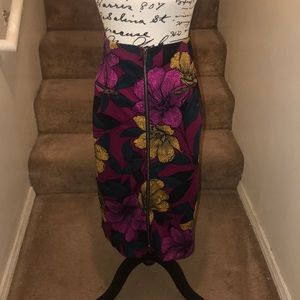 Worthington Floral Highwaisted A-line Skirt Sz 10